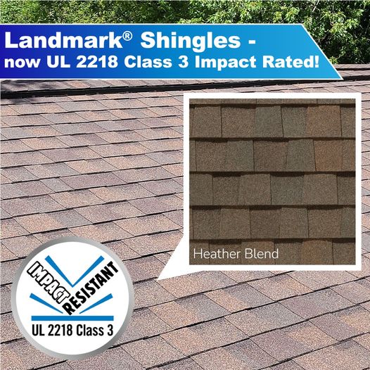 Landmark Shingles impact resistance promotional graphic